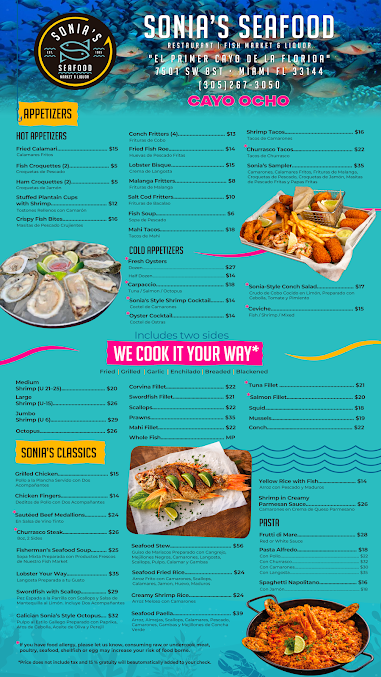 Menu Sonia's Seafood Market & Restaurant - 6
