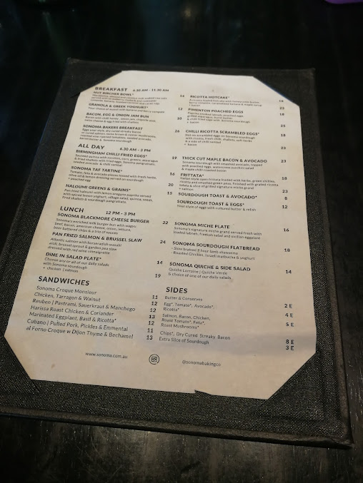 Menu Sonoma Bakery - 2