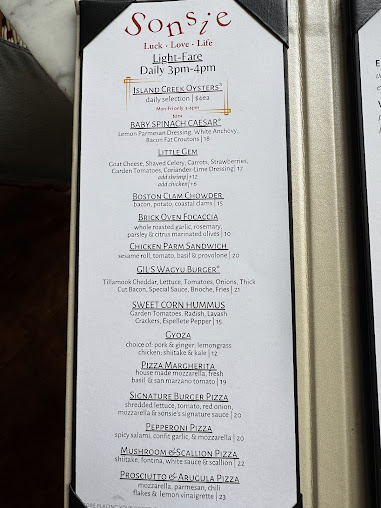 Menu Sonsie - 2