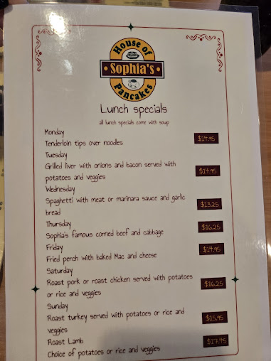 Menu Sophias House Of Pancakes Michigan City - 4