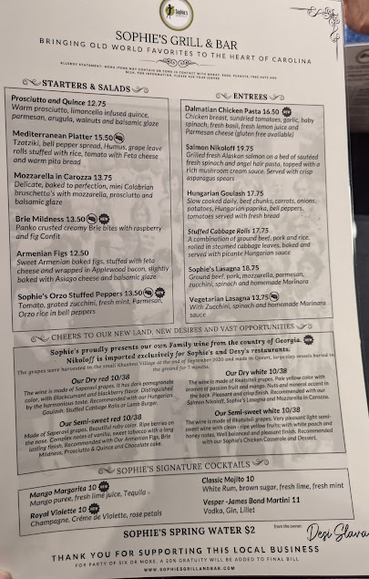 Menu Sophie's Grill And Bar - 1