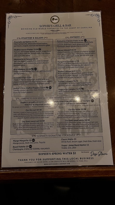 Menu Sophie's Grill And Bar - 3