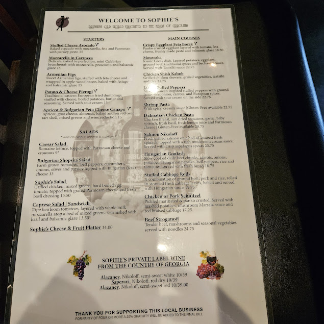 Menu Sophie's Grill And Bar - 4
