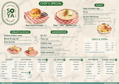 Menu Soya Cafe Bar And Restaurant - 0