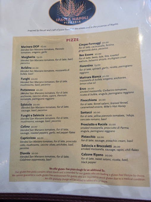Menu Spacca Napoli Pizzeria - 0