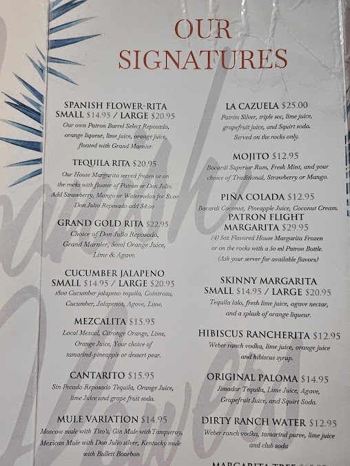 Menu Spanish Flowers - 1