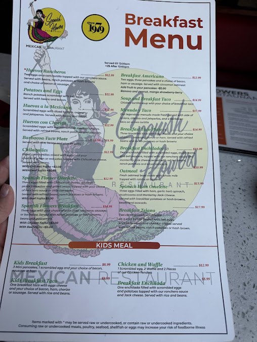 Menu Spanish Flowers - 2