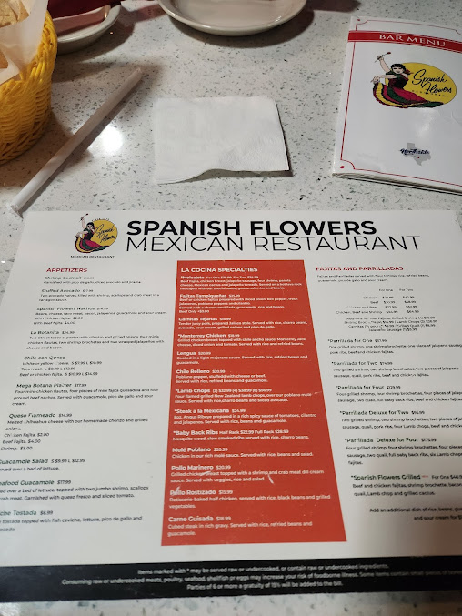 Menu Spanish Flowers - 4