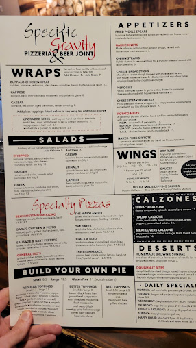 Menu Specific Gravity Pizzeria Beer Joint - 0