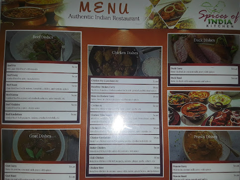 Menu Spices Of India Kitchen Restaurant Catering - 6