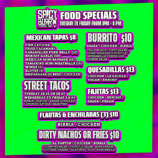 Menu Spicy Burro Mexican Restaurant Bar - 2