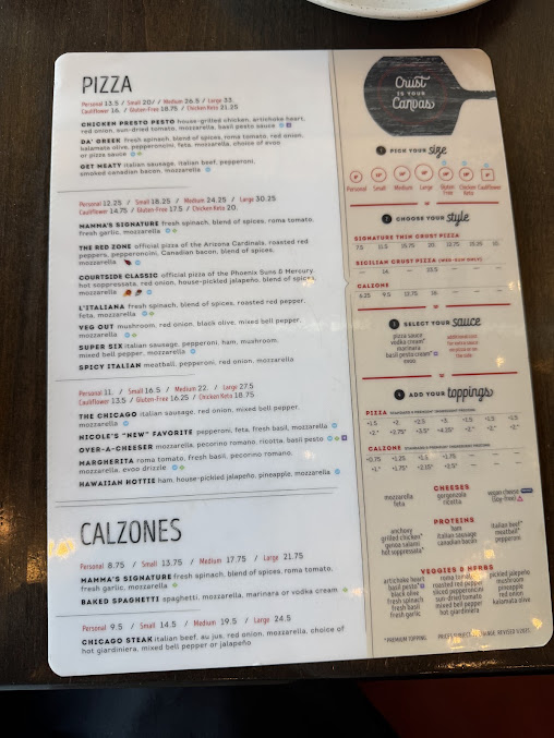 Menu Spinatos Pizzeria And Family Kitchen - 1