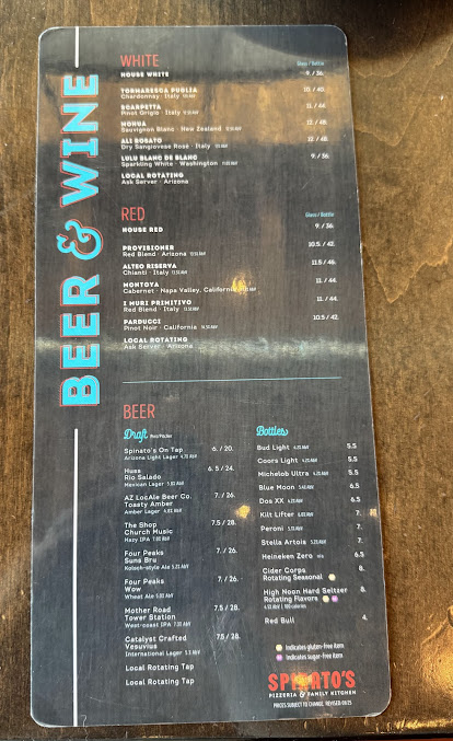 Menu Spinatos Pizzeria And Family Kitchen - 3