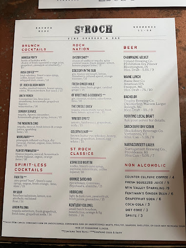 Menu St. Roch Fine Oysters + Bar - 2