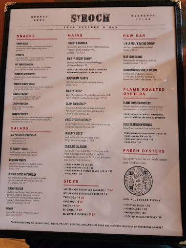 Menu St. Roch Fine Oysters + Bar - 8