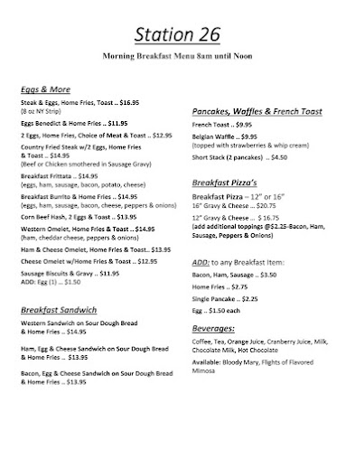 Menu Station 26 Restaurant And Pub - 5