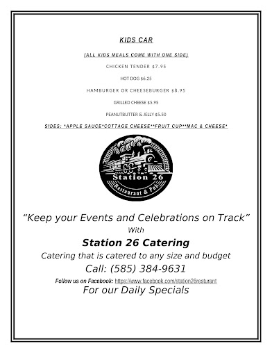 Menu Station 26 Restaurant And Pub - 6