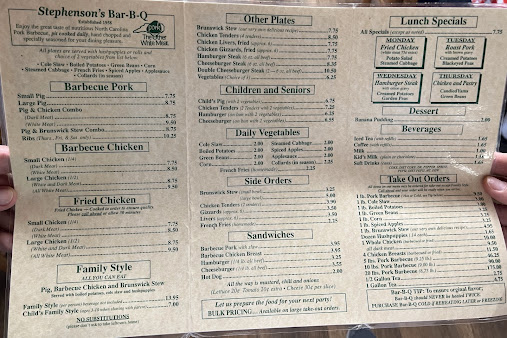 Menu Stephenson's Bar-B-Q - 3
