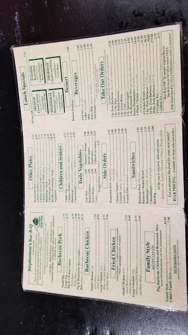 Menu Stephenson's Bar-B-Q - 5