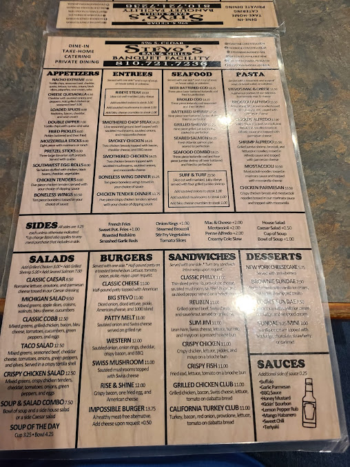 Menu Stevos Bar Grill Banquet Facility - 4