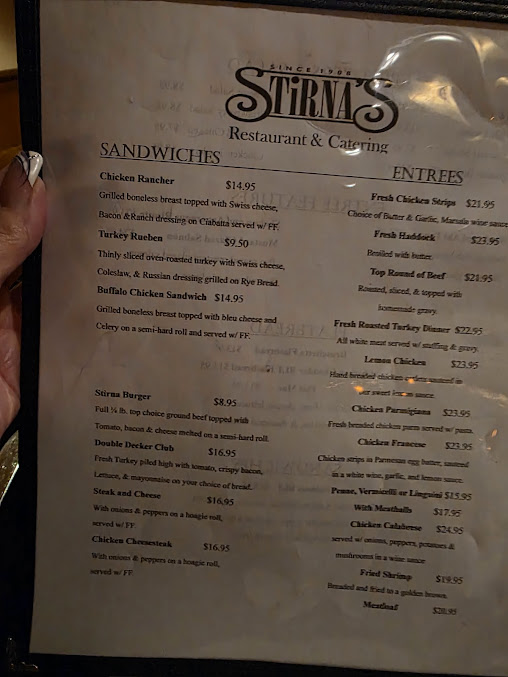 Menu Stirna's Restaurant - 1