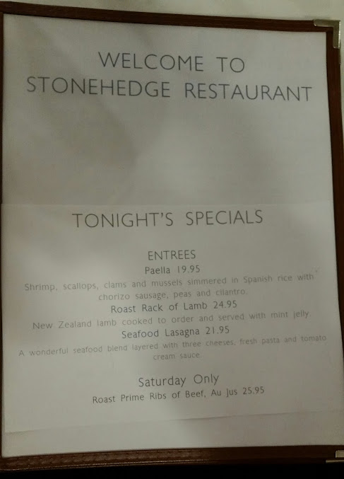 Menu Stonehedge Restaurant - 8