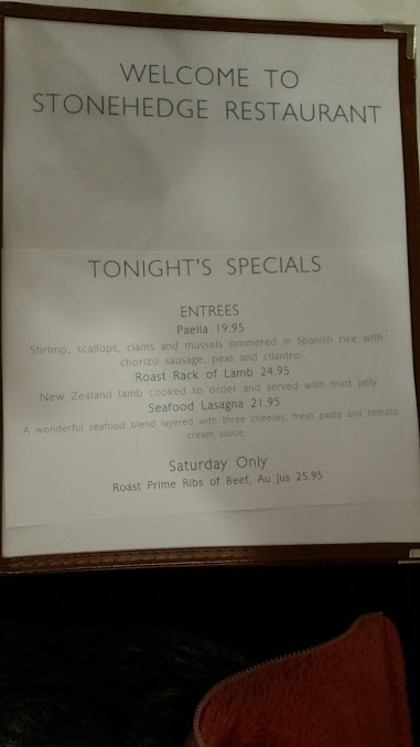 Menu Stonehedge Restaurant - 9