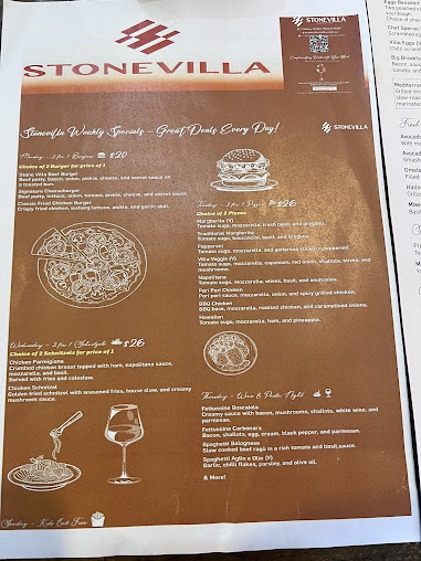 Menu Stonevilla - Cafe & Restaurant - 1