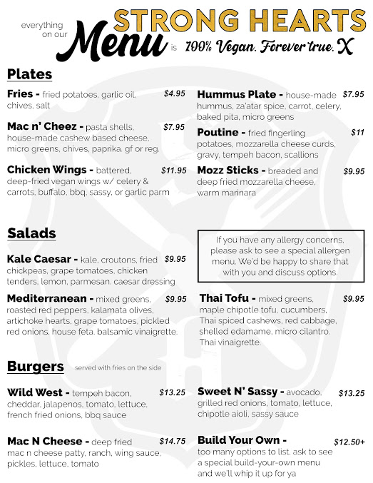 Menu Strong Hearts - 1