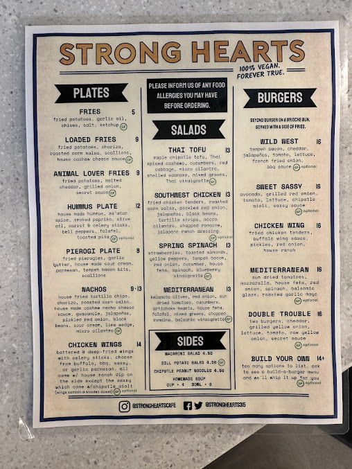 Menu Strong Hearts - 9