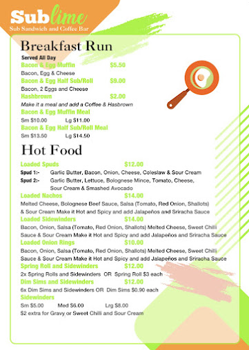 Menu Sublime Narooma - 0