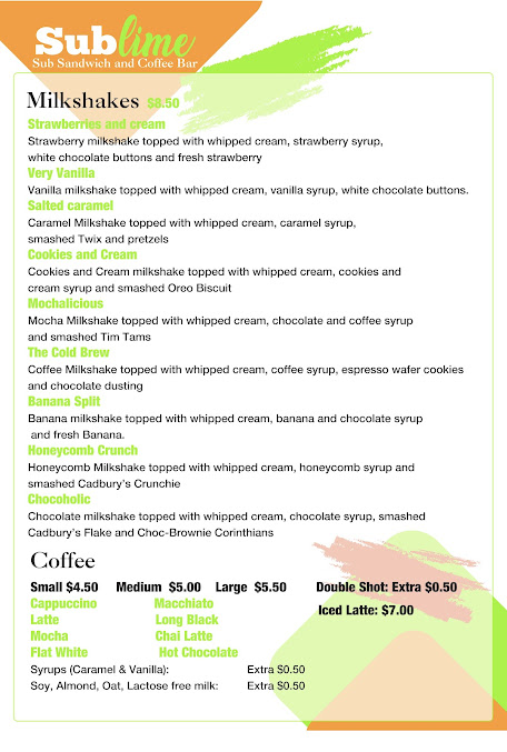 Menu Sublime Narooma - 1