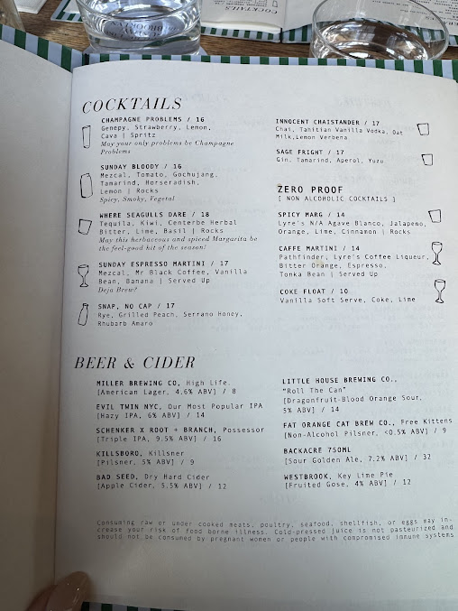 Menu Sunday In Brooklyn - 1