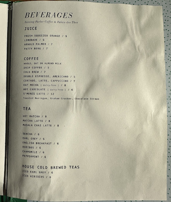 Menu Sunday In Brooklyn - 2