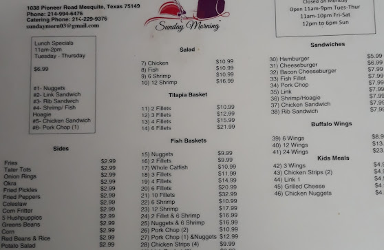 Menu Sunday Morning Catfish And More - 6