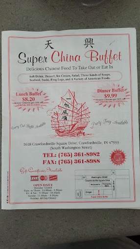 Menu Super China Buffet - 1