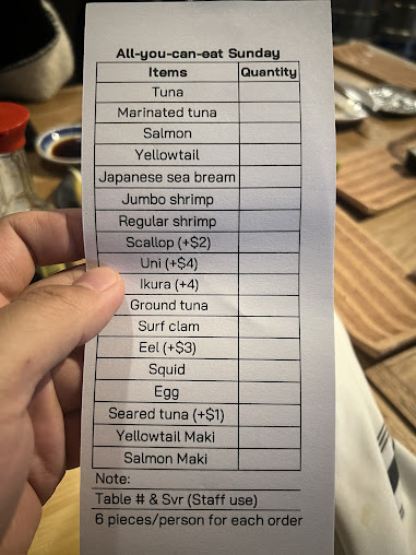Menu Sushi By Bosso Ramen Tavern - 0