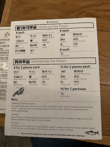 Menu Sushi By Bosso Ramen Tavern - 6