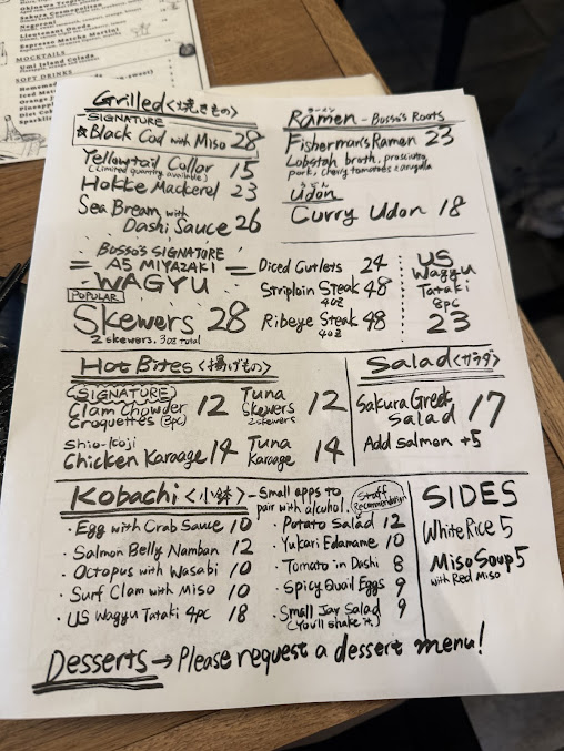 Menu Sushi By Bosso Ramen Tavern - 8