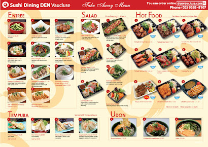 Menu Sushi Dining Den Vaucluse - 1