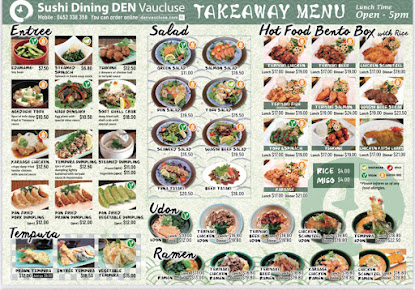 Menu Sushi Dining Den Vaucluse - 8