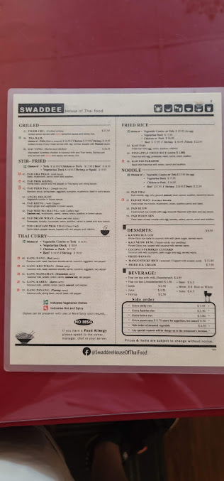 Menu Swaddee House Of Thai Food - 8