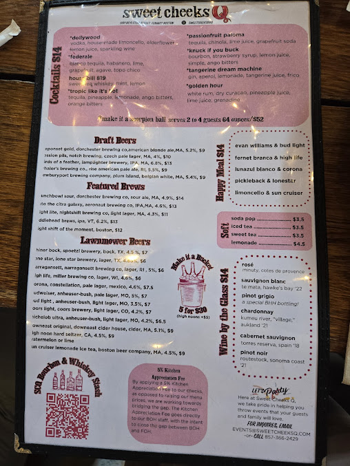 Menu Sweet Cheeks Q - 1
