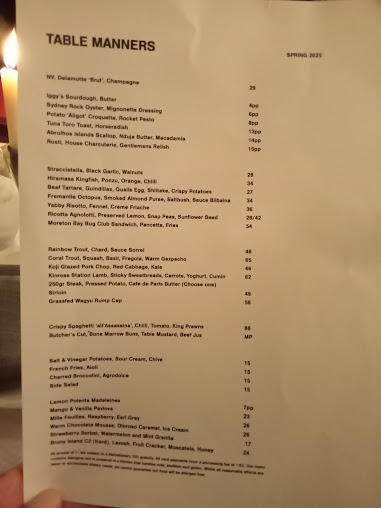 Menu Table Manners - 1