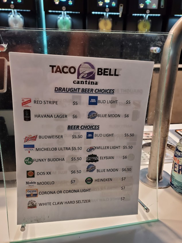 Menu Taco Bell Cantina Ft Lauderdale Beach - 1