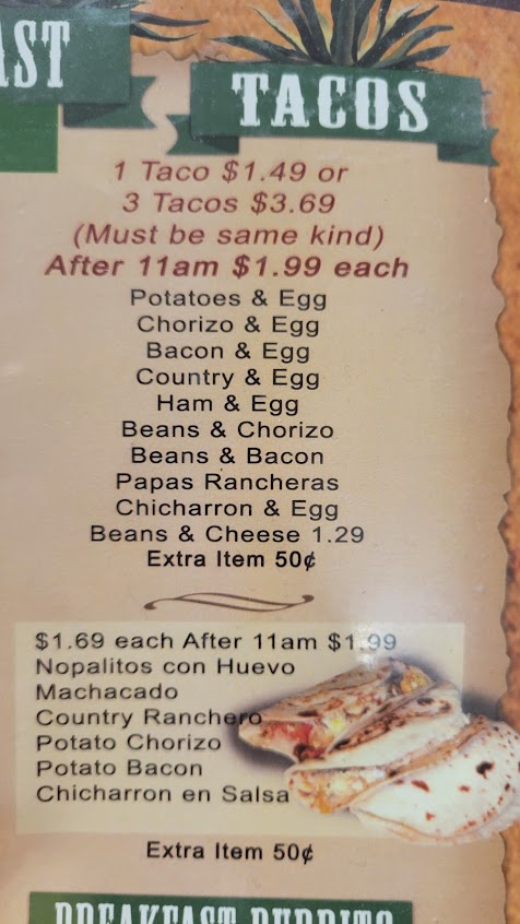 Menu Taco Jalisco Authentic Mexican Restaurant Jalisco Style - 2
