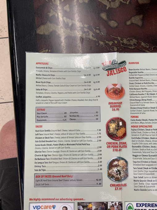 Menu Taco Jalisco Inside Nuvu Gas Station - 6