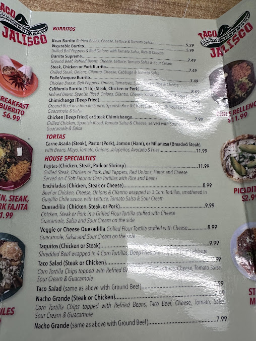 Menu Taco Jalisco Inside Nuvu Gas Station - 9