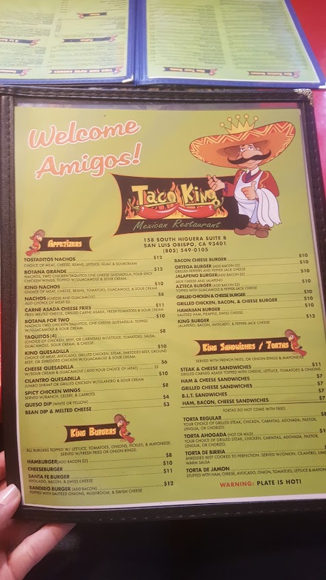 Menu Taco King San Luis Obispo - 0