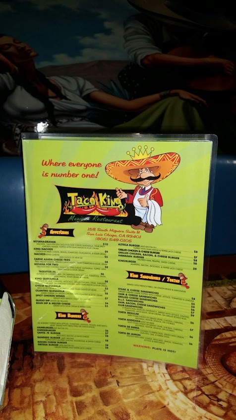 Menu Taco King San Luis Obispo - 2